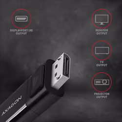 Axagon RVC-DPC cavo e adattatore video 1,8 m USB tipo-C DisplayPort Nero - Vista aggiuntiva 3
