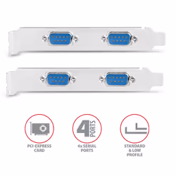 Axagon PCEA-PSN PCIe-Adapter mit 4x Seriell-Ports - ASIX AX99100 Chipsatz scheda di interfaccia e adattatore Interno RS-232 - Vista aggiuntiva 3