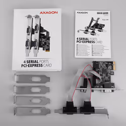 Axagon PCEA-PSN PCIe-Adapter mit 4x Seriell-Ports - ASIX AX99100 Chipsatz scheda di interfaccia e adattatore Interno RS-232 - Vista aggiuntiva 4
