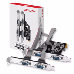 Axagon PCEA-PSN PCIe-Adapter mit 4x Seriell-Ports - ASIX AX99100 Chipsatz scheda di interfaccia e adattatore Interno RS-232 - Vista aggiuntiva 6