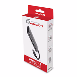 Axagon HMC-4G2 hub di interfaccia USB 3.2 Gen 2 (3.1 Gen 2) Type-C 10000 Mbit/s Grigio - Vista aggiuntiva 3
