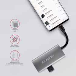 Axagon HMC-4G2 hub di interfaccia USB 3.2 Gen 2 (3.1 Gen 2) Type-C 10000 Mbit/s Grigio - Vista aggiuntiva 8