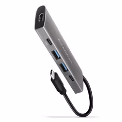 Axagon HMC-5G2, Cablato, USB 3.2 Gen 2 (3.1 Gen 2) Type-C, 100 W, Grigio, 4K Ultra HD, 4096 x 2160 Pixel