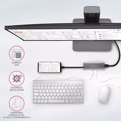 Axagon HMC-5G2 replicatore di porte e docking station per laptop Cablato USB 3.2 Gen 2 (3.1 Gen 2) Type-C Grigio - Vista aggiuntiva 8