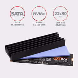 Axagon CLR-M2L10 sistema di raffreddamento per computer M.2 NVMe SSD, Unità allo stato solido Dissipatore di calore/Radiatore Nero 1 pz