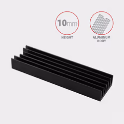 Axagon CLR-M2L10 sistema di raffreddamento per computer M.2 NVMe SSD, Unità allo stato solido Dissipatore di calore/Radiatore Nero 1 pz