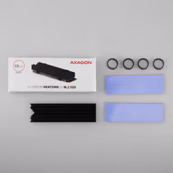 Axagon CLR-M2L10 sistema di raffreddamento per computer M.2 NVMe SSD, Unità allo stato solido Dissipatore di calore/Radiatore Nero 1 pz - Vista aggiuntiva 6