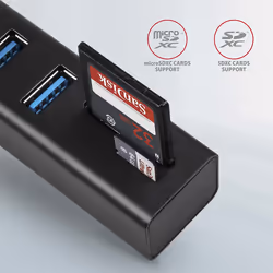 Axagon HMA-CR3A replicatore di porte e docking station per laptop Cablato USB 3.2 Gen 1 (3.1 Gen 1) Type-A Nero