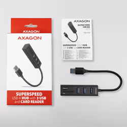 Axagon HMA-CR3A replicatore di porte e docking station per laptop Cablato USB 3.2 Gen 1 (3.1 Gen 1) Type-A Nero - Vista aggiuntiva 6