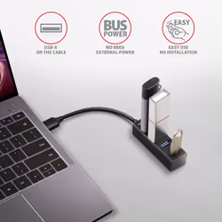 Axagon HUE-M1A hub di interfaccia USB 3.2 Gen 1 (3.1 Gen 1) Type-A 5000 Mbit/s Nero