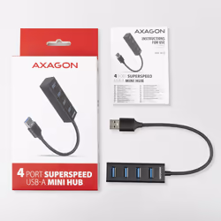 Axagon HUE-M1A hub di interfaccia USB 3.2 Gen 1 (3.1 Gen 1) Type-A 5000 Mbit/s Nero - Vista aggiuntiva 5