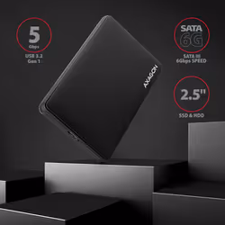 Axagon EE25-SL contenitore di unità di archiviazione Box esterno HDD/SSD Nero 2.5"