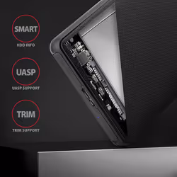 Axagon EE25-SL contenitore di unità di archiviazione Box esterno HDD/SSD Nero 2.5" - Vista aggiuntiva 4