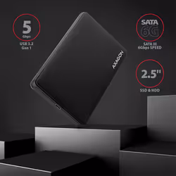 Axagon EE25-SLC contenitore di unità di archiviazione Box esterno HDD/SSD Nero 2.5"