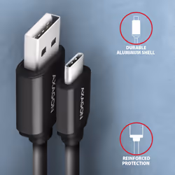 Axagon BUCM-AM10TB cavo USB USB 2.0 0,6 m USB C USB A Nero - Vista aggiuntiva 3
