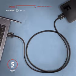 Axagon BUMM3-AM10AB cavo USB USB 3.2 Gen 1 (3.1 Gen 1) 1 m Micro-USB B USB A Nero - Vista aggiuntiva 4
