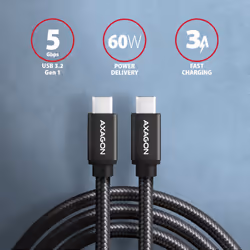 Axagon BUCM3-CM20AB cavo USB USB 3.2 Gen 1 (3.1 Gen 1) 2 m USB C Nero - Vista aggiuntiva 2
