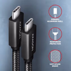 Axagon BUCM32-CM10AB cavo USB USB 3.2 Gen 2x2 1 m USB C Nero - Vista aggiuntiva 3