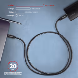Axagon BUCM32-CM10AB cavo USB USB 3.2 Gen 2x2 1 m USB C Nero - Vista aggiuntiva 6