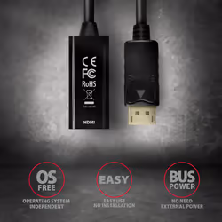 Axagon RVD-HI14N cavo e adattatore video 0,18 m DisplayPort HDMI Nero - Vista aggiuntiva 5