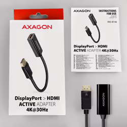 Axagon RVD-HI14N cavo e adattatore video 0,18 m DisplayPort HDMI Nero - Vista aggiuntiva 6