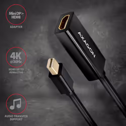 Axagon RVDM-HI14N cavo e adattatore video 0,15 m Mini DisplayPort HDMI Nero - Vista aggiuntiva 2