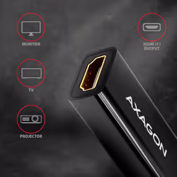 Axagon RVDM-HI14N cavo e adattatore video 0,15 m Mini DisplayPort HDMI Nero - Vista aggiuntiva 3