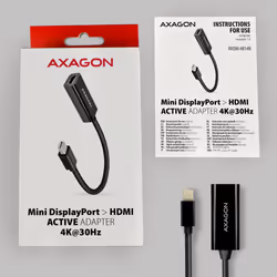 Axagon RVDM-HI14N cavo e adattatore video 0,15 m Mini DisplayPort HDMI Nero - Vista aggiuntiva 6