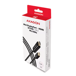 Axagon RVDM-HI14C2 Mini-DisplayPort zu HDMI Adapterkabel 4K/30 Hz 180 cm lang - Kabel - Digital/Display/Video 1,8 m Mini DisplayPort Nero - Vista aggiuntiva 7