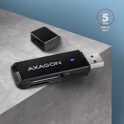 Axagon CRE-S2N lettore di schede USB 3.2 Gen 1 (3.1 Gen 1) Type-A Nero - Vista aggiuntiva 2