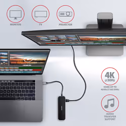 Axagon HMC-6GL replicatore di porte e docking station per laptop Cablato USB 3.2 Gen 1 (3.1 Gen 1) Type-C Nero, Grigio - Vista aggiuntiva 6