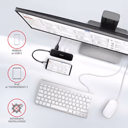 Axagon HMC-6GL replicatore di porte e docking station per laptop Cablato USB 3.2 Gen 1 (3.1 Gen 1) Type-C Nero, Grigio - Vista aggiuntiva 8