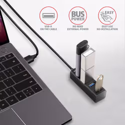 Axagon HUE-M1AL hub di interfaccia USB 3.2 Gen 1 (3.1 Gen 1) Type-A 5000 Mbit/s Nero - Vista aggiuntiva 4