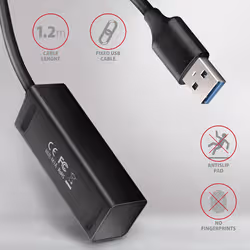 Axagon HUE-M1AL hub di interfaccia USB 3.2 Gen 1 (3.1 Gen 1) Type-A 5000 Mbit/s Nero - Vista aggiuntiva 5