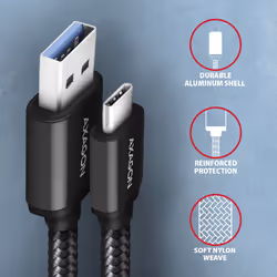 Axagon BUCM3-AM10AB cavo USB USB 3.2 Gen 1 (3.1 Gen 1) 1 m USB C USB A Nero