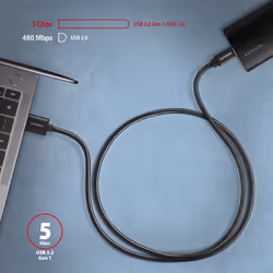 Axagon BUCM3-AM20AB cavo USB USB 3.2 Gen 1 (3.1 Gen 1) 2 m USB C USB A Nero - Vista aggiuntiva 5