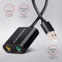 Axagon ADA-12 USB 2.0 Stereo Audio Mini-Adapter 15 cm Kabellänge - Kabel - Audio/Multimedia 2.0 canali - Vista aggiuntiva 2