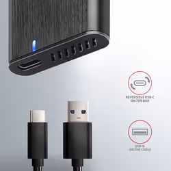 Axagon EEM2-SBC externes Gehäuse für M.2 SSDs USB-C 3.2 Gen 2 - schwarz Box esterno SSD Nero - Vista aggiuntiva 6
