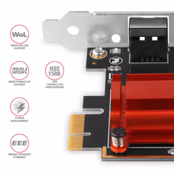 Axagon PCEE-G25 scheda di rete e adattatore Interno Ethernet 2500 Mbit/s - Vista aggiuntiva 4