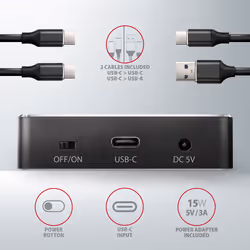 Axagon ADSA-M2C docking station per unità di archiviazione USB 3.2 Gen 2 (3.1 Gen 2) Type-C Nero - Vista aggiuntiva 6