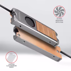 Axagon CLR-M2FAN sistema di raffreddamento per computer Unità allo stato solido Dissipatore di calore/Radiatore 2 cm Grigio 1 pz - Vista aggiuntiva 5