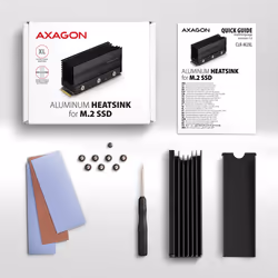 Axagon CLR-M2XL sistema di raffreddamento per computer M.2 NVMe SSD, Unità allo stato solido Dissipatore di calore/Radiatore Nero 1 pz - Vista aggiuntiva 6