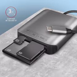 Axagon CRE-S3C lettore di schede USB 3.2 Gen 1 (3.1 Gen 1) Type-C Grigio - Vista aggiuntiva 3