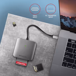 Axagon CRE-S3C lettore di schede USB 3.2 Gen 1 (3.1 Gen 1) Type-C Grigio - Vista aggiuntiva 5