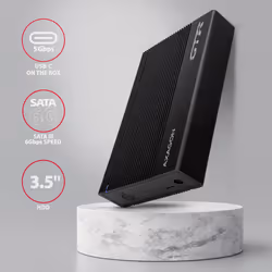 Axagon EE35-GTR USB-C 5Gbps - SATA 6G, 3.5 RIBBED box BLACK - USB Typ C Custodia per Disco Rigido (HDD) Nero 3.5"