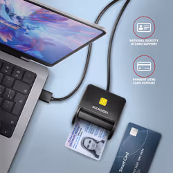 Axagon CRE-SM3N USB Smart card Flat lettore di card readers Interno USB 2.0 Nero - Vista aggiuntiva 2
