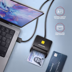 Axagon CRE-SM3SD USB Smart card & SD/microSD/SIM Flat lettore di card readers Interno USB 2.0 Nero - Vista aggiuntiva 4