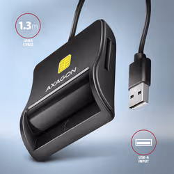 Axagon CRE-SM3SD USB Smart card & SD/microSD/SIM Flat lettore di card readers Interno USB 2.0 Nero - Vista aggiuntiva 5