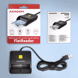 Axagon CRE-SM3SD USB Smart card & SD/microSD/SIM Flat lettore di card readers Interno USB 2.0 Nero - Vista aggiuntiva 7