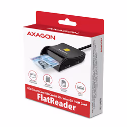 Axagon CRE-SM3SD USB Smart card & SD/microSD/SIM Flat lettore di card readers Interno USB 2.0 Nero - Vista aggiuntiva 8